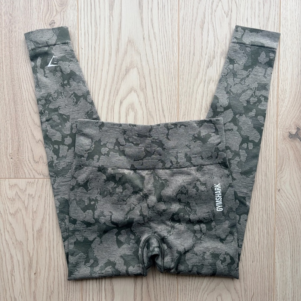 Gymshark Adapt Camo Seamless Leggings - Small - Savanna Green - Picture 1 of 5